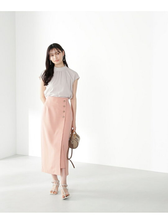 楽天市場】【SALE／50%OFF】ラップ風サイドボタンスカート NATURAL  