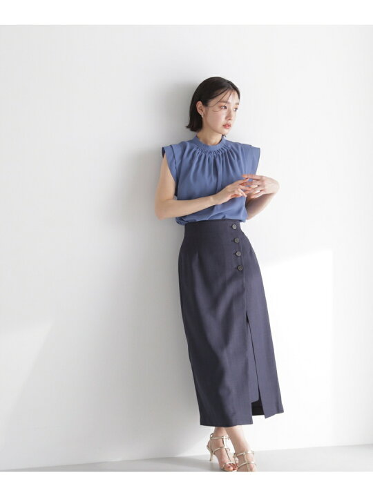 楽天市場】【SALE／50%OFF】ラップ風サイドボタンスカート NATURAL  
