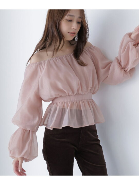 楽天市場】【SALE／10%OFF】シアーギャザーペプラムブラウス NATURAL 