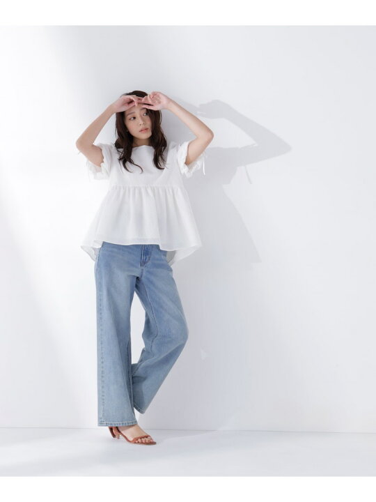 SALE 30 OFF ドロストギャザースリーブブラウス NATURAL BEAUTY BASIC ナチュラルビューティベーシック トップス シャツ・ブラウス ブルー ブラック ホワイト RBA E 送料無料 Rakuten Fashion NATURAL BEAUTY BASIC