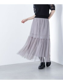 【SALE／30%OFF】プリーツチュールスカート NATURAL BEAUTY BASIC ナチュラルビューティベーシック スカート その他のスカート グレー ブラウン【RBA_E】【送料無料】[Rakuten Fashion]