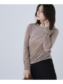 【SALE／50%OFF】ベロアボートネックカットソー NATURAL BEAUTY BASIC ナチュラルビューティベーシック トップス カットソー・Tシャツ グレー ピンク ホワイト【RBA_E】[Rakuten Fashion]