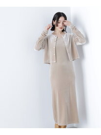 ベロアカーデ&キャミワンピース NATURAL BEAUTY BASIC ナチュラルビューティベーシック スーツ・フォーマル セットアップスーツ ベージュ【先行予約】*【送料無料】[Rakuten Fashion]