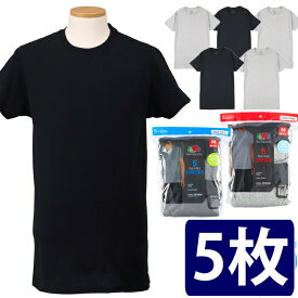 FRUIT OF THE LOOM フルーツオブザルーム メンズ Tシャツ 5枚セット アンダーウェア　メンズ コットン タグフリー ブラック グレー クルーネック Vネック 下着 コットン Men's Men's Crew T-shirts 5 Pack ジムウェア アンダーウェア
