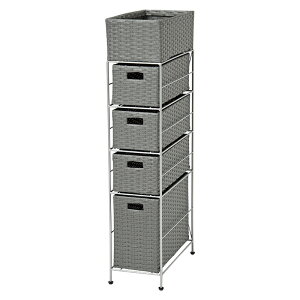 ランドリーチェスト キャスター付 脱衣所 収納棚 サニタリー ラック 隙間収納 幅 20.5 奥行 40.5 高さ 95.5 完成品 洗濯機収納 隙間 チェスト サニタリー 収納棚 タオル ランドリー 収納 すき間