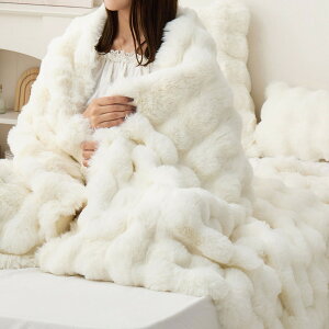毛布 ブランケット 70×100cm 100×140cm 140×200cm 160×200cm 180×200cm ポコポコ ラビットファー調 可愛い おしゃれ ふわふわタッチ 保温性 保湿性 うさぎ フランネル裏生地 ボリューム あたたかさ HG