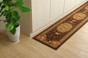 キッチンマット ラグ カーペット 約 44 × 180 cm 撥水 キャンベル ナイロン 花柄 速乾 エレガント お掃除簡単 洗える 手洗い 滑りにくい 撥水機能付き マット オールシーズン 絨毯 じゅうたん