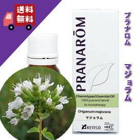 【マジョラム 10ml】→爽やかでスパイシーな香り♪（リラックスハーブ系）100%ピュアの天然無農薬有機栽培のオーガニックオイル【PRANAROM（プラナロム）/健草医学舎（ケンソー）】（精油/アロマオイル/エッセンシャルオイル）P-136