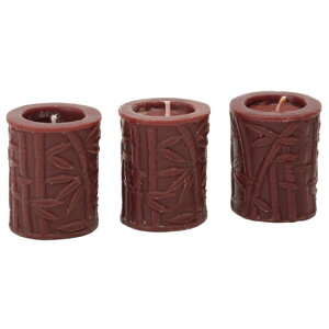 Natural Light Candle (i`CgLh)SET OF 3 2"BAMBOO LEAF MINI RECESSED PILLARCHOCOLATEA}Lh X VR o | ou[ Zbg CeA y3,000~ȏ z