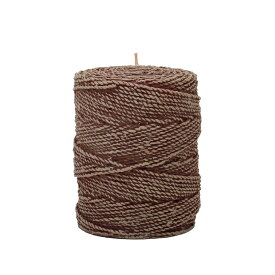 Natural Light Candle (ナチュラルライトキャンドル)6"TWINE ROUND PILLAR_WOODアロマキャンドル 蜜蝋 天然香料 ビーズワックス アジアン バリ インテリア【3,000円以上 送料無料】