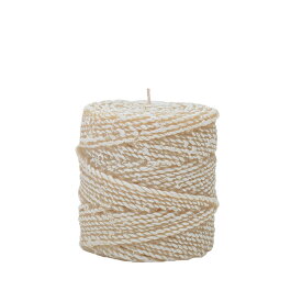 Natural Light Candle ナチュラルライトキャンドル4.5"TWINE ROUND PILLAR_BUFF【人気 ギフト プレゼント】アロマキャンドル 蜜蝋 天然香料 ビーワックス アジアン バリ インテリア【3,000円以上 送料無料】