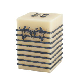 Natural Light Candle (ナチュラルライトキャンドル)4．5インチ インディゴ スクエア ピラーアイボリー ＆ タトゥー ブルー【人気 ギフト プレゼント】 アロマキャンドル 蜜蝋 天然香料 インテリア【3,000円以上 送料無料】