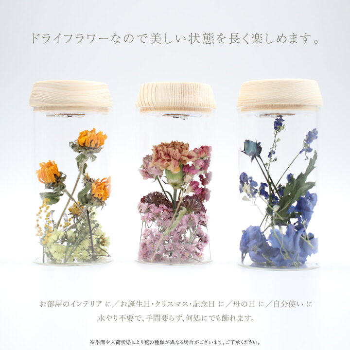 楽天市場 Ledドライフラワー 瓶 ボトル 3色 バラ ひまわり ストック ミモザ カーネーション スターチス 花 おしゃれ リラックス インテリア 癒し 引越し祝い 赤 青 黄色 ピンク 光る ドライフラワー プレゼント ドライフラワー ギフト 送料無料 あす楽 ナチュラル