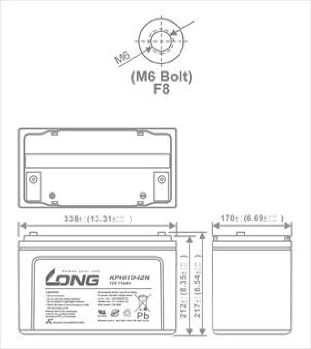 楽天市場】密閉型サイクルバッテリー LONG / sealed型 KPH110-12N 