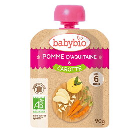 babybio（ベビービオ）ベビースムージー アップル・キャロット 90g【生後6ヶ月頃～大人まで】ミトク 離乳食 ダイエット 美容 栄養補給 有機JAS 砂糖不使用