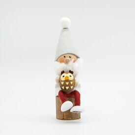NORDIKA nisse フクロウを抱えたサンタ サイレントナイト ノルディカ ニッセ 北欧雑貨 サンタ 木製 人形 クリスマス ハンドメイド 北欧 インテリア クリスマス プレゼント 飾り