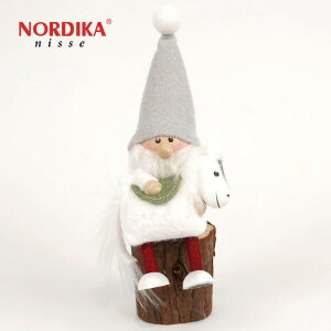 ノルディカニッセ 2025 干支シリーズ 馬を抱えたサンタ / サイレントナイト NORDIKA nisse 北欧雑貨 サンタ 木製 人形 クリスマス ハンドメイド 北欧 インテリア プレゼント