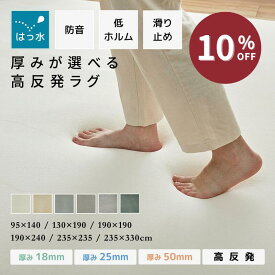【スーパーSALE10%OFF】 高反発 ラグ 1畳 2畳 3畳 4畳 撥水ラグ 子供部屋 防音 おしゃれ 北欧 床暖房対応 オールシーズン 滑り止め マット ラグマット カーペット ラグカーペット センターラグ 正方形 長方形 ホットカーペットラグ 絨毯 厚手 25mm 50mm オシャレ はっ水