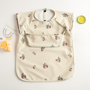 ベビーお食事エプロン 袖なし ポケット付き ノースリップ レストラン 持ち運び 防水 北欧 おしゃれ かわいい ベビー 離乳食 男女兼用 80-110サイズ 洗える 速乾 保育園 幼稚園 入園準備