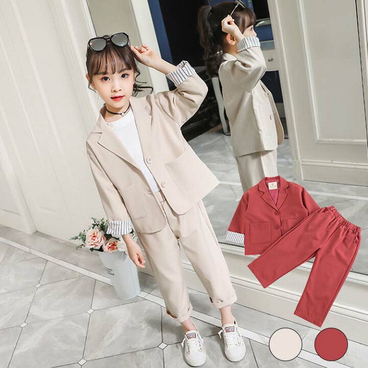 楽天市場】スーツ 女の子 入学式 キッズ 子供服 ジャケット ズボン 2点  