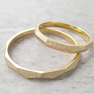 【クーポン配布中】結婚指輪 マリッジリング ペアリング カップル 2個セット 刻印無料 偶数号 シルバー つや消し ゴールド カットリング 表面加工 細身 華奢 結婚記念日 指輪 プロポーズ 2本