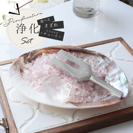 パワーストーン 簡単 浄化セット 選べる6種のさざれ パールシェル クリスタルチューナー 水晶 ポイント ヒーリング 癒し 音の浄化 クリスタルヒーリング 音叉 4点セット パワーストーンブレスレット ピアス の浄化用 置物 厄年 厄払い 11月 誕生日 成人式 プレゼント