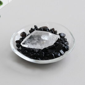 最強の魔除け モリオン 黒水晶 水晶ポイント パワーストーン 浄化セット さざれ石 サザレ 厳選 美しい水晶 六角柱 原石 選べるガラス皿 クリア ブレスレットの浄化用 風水 玄関 部屋 に 置く 置物 厄払い 厄年 1月 誕生日 縁起物 バレンタイン プレゼント