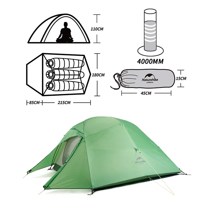 楽天市場】【公式】 Naturehike テント ネイチャーハイク 超軽量 3人用 