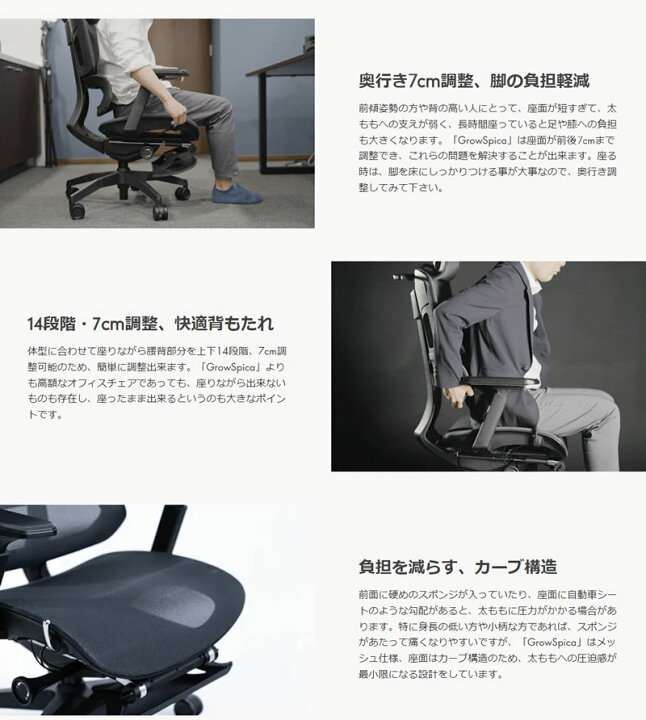 楽天市場】多機能 ワークチェア GrowSpica Pro グロウスピカプロ 人間 