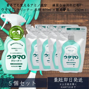 【ウタマロ クリーナー】 400ml 東邦 本体 1個 + 詰め替え 250ml 4個セット  住居用洗剤 さわやかなグリーンハーブの香り 洗剤 住居用