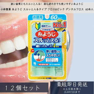 小林製薬 糸ようじ スルッと入るタイプ フロス&ピック デンタルフロス フロス 歯間 60本入 ×12個セット 歯間が狭い方 歯間ブラシ オーラルケアグッズ 初心者の方
