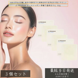 JCプログラム ピールシャボン 100g ×3個セット │ フルーツ酸配合 洗顔石鹸 AHA 美容石鹸 石けん 毛穴ケア 古い角質除去 低刺激 透明石けん 毛穴汚れ 美容洗顔石鹸