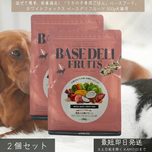 ホワイトフォックス ベースデリフルーツ 500g ×2個セット │ 犬 猫 手作りごはん 無添加 国産 ドッグフード トッピング フルーツ 野菜 穀物 ビタミン ミネラル 食物繊維 WhiteFox