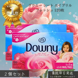 ダウニー シート エイプリルフレッシュ 120枚 ×2個セット │ 乾燥機用 柔軟剤 シート 衣類用 香り フレッシュソープ ダウニー柔軟シート 静電気防止 花の香り 衣類ふんわり 部屋干し消臭 海外ダウニー 正規品 大容量