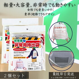 HJT-01 非常事隊 非常用持出袋 防災バッグ ×2個セット │ 避難袋 災害対策 防災グッズ 軽量 丈夫 収納袋 緊急持出し袋 避難用バッグ 家庭用 防災セット用 火災対策 30代女性 防災用品 【ギフト対応】 【ソーシャルギフト対応】 プレゼント