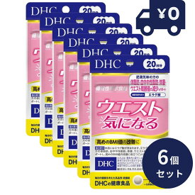 DHC サプリメント ウエスト気になる　20日分 6個セット サプリ ディーエイチシー サプリメント エラグ酸 グルコマンナン インゲン 健康食品 粒タイプ 燃焼系 健康維持