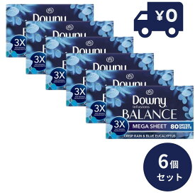 ダウニーシート　インフュージョン Balance クリスプレイン＆ブルーユーカリ 80枚 6個セット 大容量 Downy 人気 芳香 フレッシュ 静電気 乾燥 香り