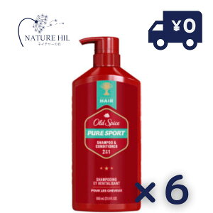 Oldspice �I�[���h�X�p�C�X 2in1 �n�C�G���f�������X �V�����v�[���R���f�B�V���i�[ �s���A�X�|�[�c 21.9oz 650ml 6�Z�b�g �y�V�����v�[ �R���f�B�V���i�[ �w�A�P�A �z