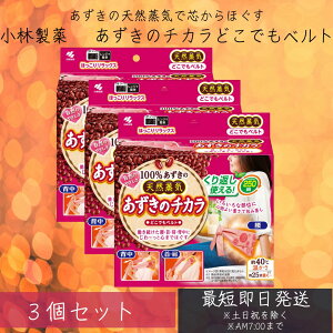 小林製薬 あずきのチカラ どこでもベルト 3個セット 腰・首・背中・肩 いろいろな部位に使いやすい  腰暖ベルト 腹巻き サポーター 防寒 保温 伸縮 通気 起毛 男女兼用 腰あったか