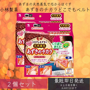 小林製薬 あずきのチカラ どこでもベルト 2個セット 腰・首・背中・肩 いろいろな部位に使いやすい  腰暖ベルト 腹巻き サポーター 防寒 保温 伸縮 通気 起毛 男女兼用 腰あったか