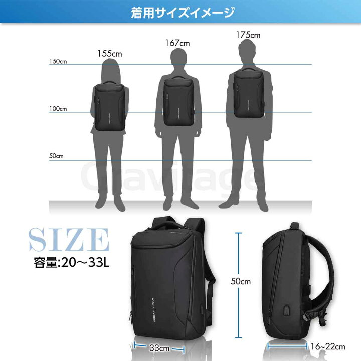 楽天市場 高評価 返品無料 ビジネスリュック 大容量 30l メンズリュック メンズ スタイリッシュ 防水 ビジネスバック パソコン Pc収納 出張 メンズバック バックパック 撥水 Ykk ジッパー 多機能 ポケット リュック 通勤 通学 カバン 自転車 Usb 送料無料 グラビテージ