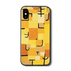iPhone8ケース iPhone12 iPhone13 ガラスケース パウル クレー 黄色の合図 iPhone14Pro ケース レトロ 人気 絵画 個性的 au スマホカバー iPhoneSE第三世代 滑り止め