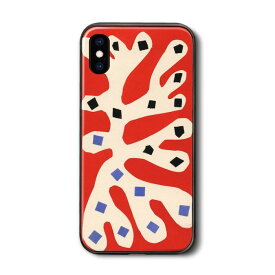 iPhone15 ケース iPhone12 iPhoneXR iPhone13 アンリ マティス 赤の背景に白の海藻 iPhone14 ケース かわいい アイフォン12 携帯カバー スマホカバー 耐衝撃 落下防止 滑り止め