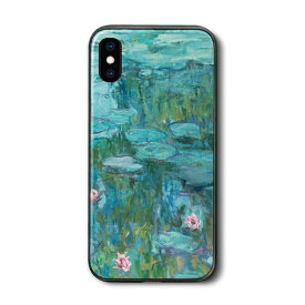 iPhone13 iPhone12 ケース 背面ガラスケース クロード モネ 睡蓮9 iPhone14 ケース レトロ 人気 絵画 iPhoneSE3 第三世代 プレゼント iPhone12 耐衝撃 落下防止 滑り止め