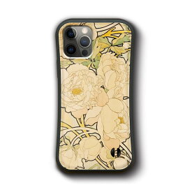 iPhone12 ケース iPhone13mini iPhoneXR iPhone14 アルフォンス ミュシャ 牡丹 多機種対応 ケース 絵画 名画 携帯カバー スマホカバー グリップケース