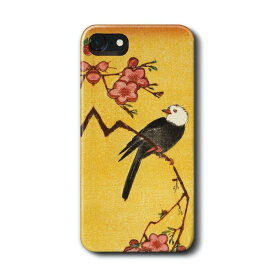 スマホケース 歌川広重 桃の枝に白い頭の鳥 ケース カバー iPhone12 iPhone13 AQUOSsense7 かわいい Xperia10V 絵画 名画 名作絵画 iPhone15