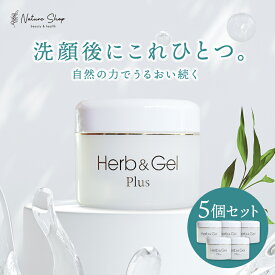 ※20％OFF スーパーSALE限定※【公式】【5点セット】ハーブ＆ゲル プラス 120g オールインワンゲル 天然ハーブ 乾燥肌対策 乾燥肌 保湿 ヒアルロン酸 バラ胎座培養液 ツバキ種子エキス アロエベラ葉エキス ビフィズス菌 グリチルリチン酸 フリー ナチュラルウェーブ