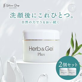 【公式】【2点セット】ハーブ＆ゲル プラス 120g オールインワンゲル 天然ハーブ 乾燥肌対策 乾燥肌 保湿 ヒアルロン酸 バラ胎座培養液 ツバキ種子エキス アロエベラ葉エキス ビフィズス菌 カワラヨモギ グリチルリチン酸 界面活性剤フリー 母の日