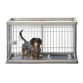 アイリスオーヤマ 犬 組み立て簡単 サークル ウッディサークル ロータイプ アッシュグレー 小型犬用 幅97.5×奥行66.5×高さ55.5cm