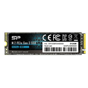 �V���R���p���[ SSD 512GB 3D NAND M.2 2280 PCIe3.0×4 NVMe1.3 P34A60�V���[�Y 5�N�ۏ� SP5